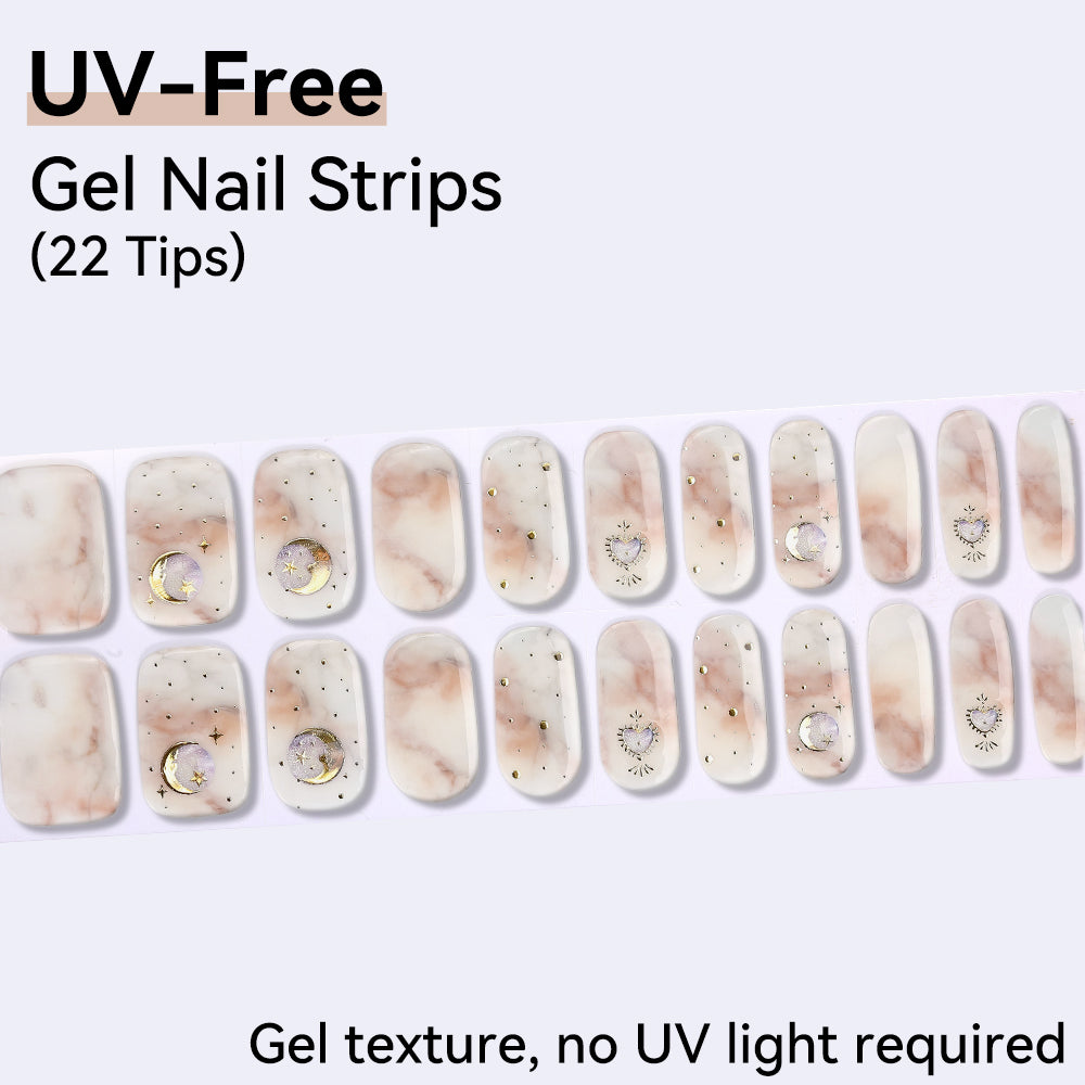 UV-Free Gel Nail Strips - Detailed Texture (Premium Edition 22 Tips)