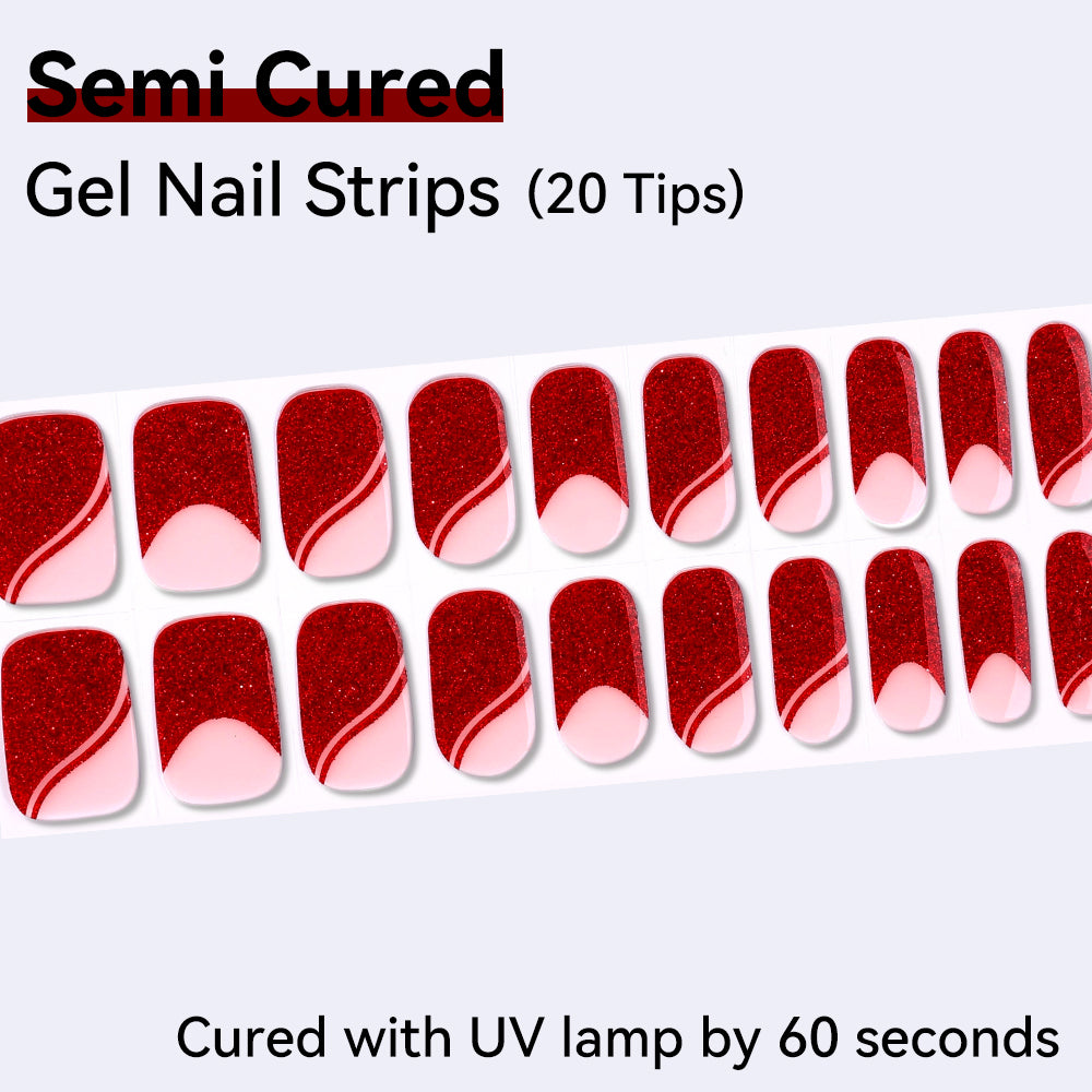 Semi-Cured Gel Nail Strips - Precision Fit Series (20 Tips) - UV/LED lamp Required