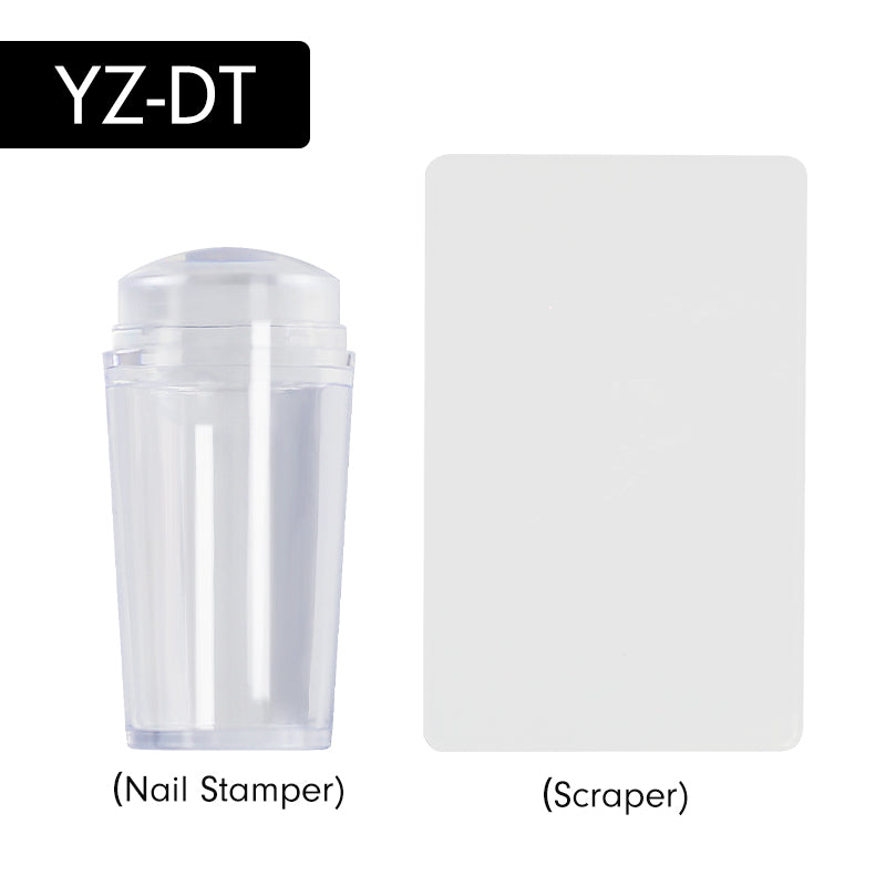 NAILCO 1 Set Jelly Silicone Nail Stamper & Nail Scraper For French Nails