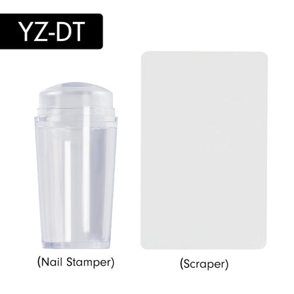 NAILCO 1 Set Jelly Silicone Nail Stamper & Nail Scraper For French Nails