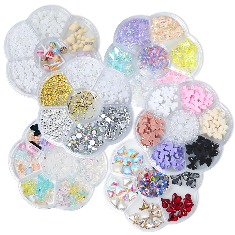 3D Candy Flower Pearl Cute Bear Butterfly Lollipop Nail Decorations