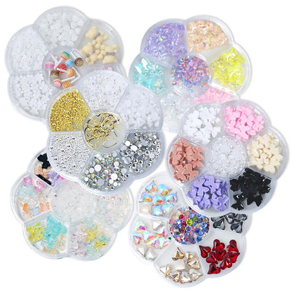 3D Candy Flower Pearl Cute Bear Butterfly Lollipop Nail Decorations