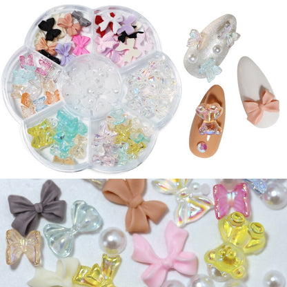 3D Candy Flower Pearl Cute Bear Butterfly Lollipop Nail Decorations