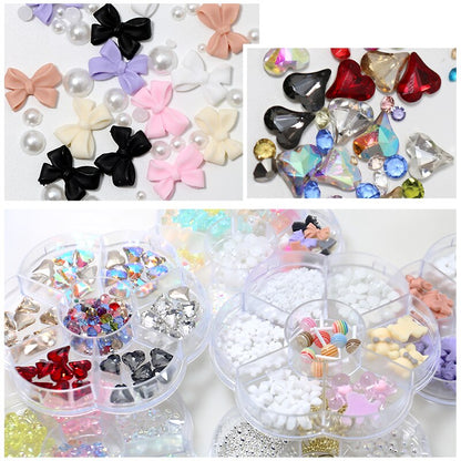 3D Candy Flower Pearl Cute Bear Butterfly Lollipop Nail Decorations