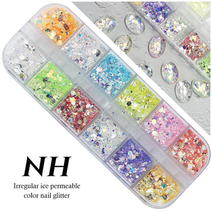 Arte Clavo 12pcs in 1 Nail Glitter