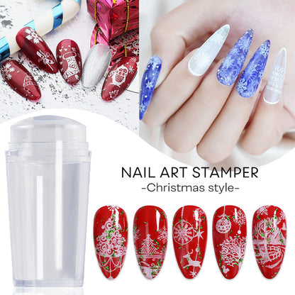 NAILCO 1 Set Jelly Silicone Nail Stamper & Nail Scraper For French Nails