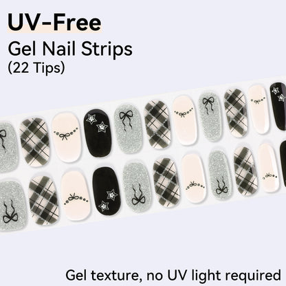 UV-Free Gel Nail Strips - Detailed Texture (Premium Edition 22 Tips)