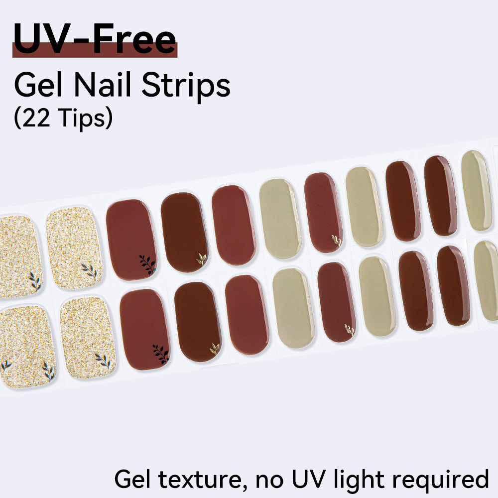 UV-Free Gel Nail Strips - Detailed Texture (Premium Edition 22 Tips)