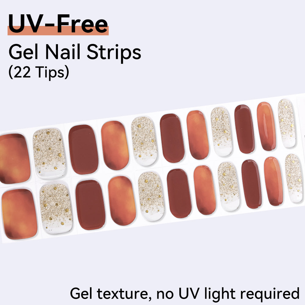 UV-Free Gel Nail Strips - Detailed Texture (Premium Edition 22 Tips)