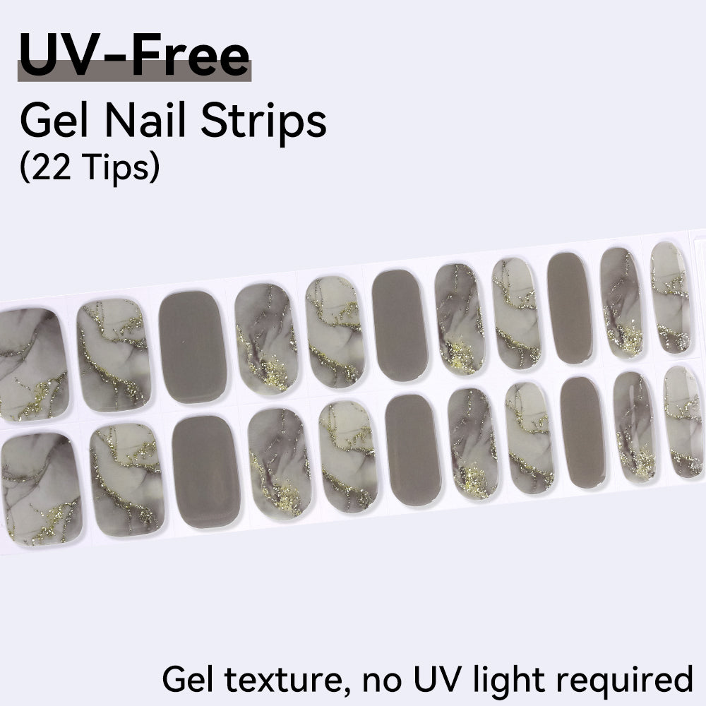 UV-Free Gel Nail Strips - Detailed Texture (Premium Edition 22 Tips)