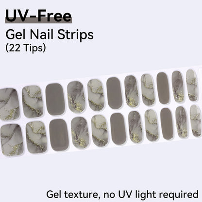UV-Free Gel Nail Strips - Detailed Texture (Premium Edition 22 Tips)