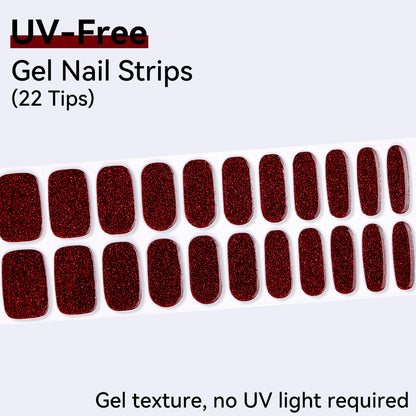 UV-Free Gel Nail Strips - Detailed Texture (Premium Edition 22 Tips)