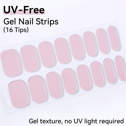 UV-Free Gel Nail Strips - Real Gel Texture (Classic Edition 16 Tips)