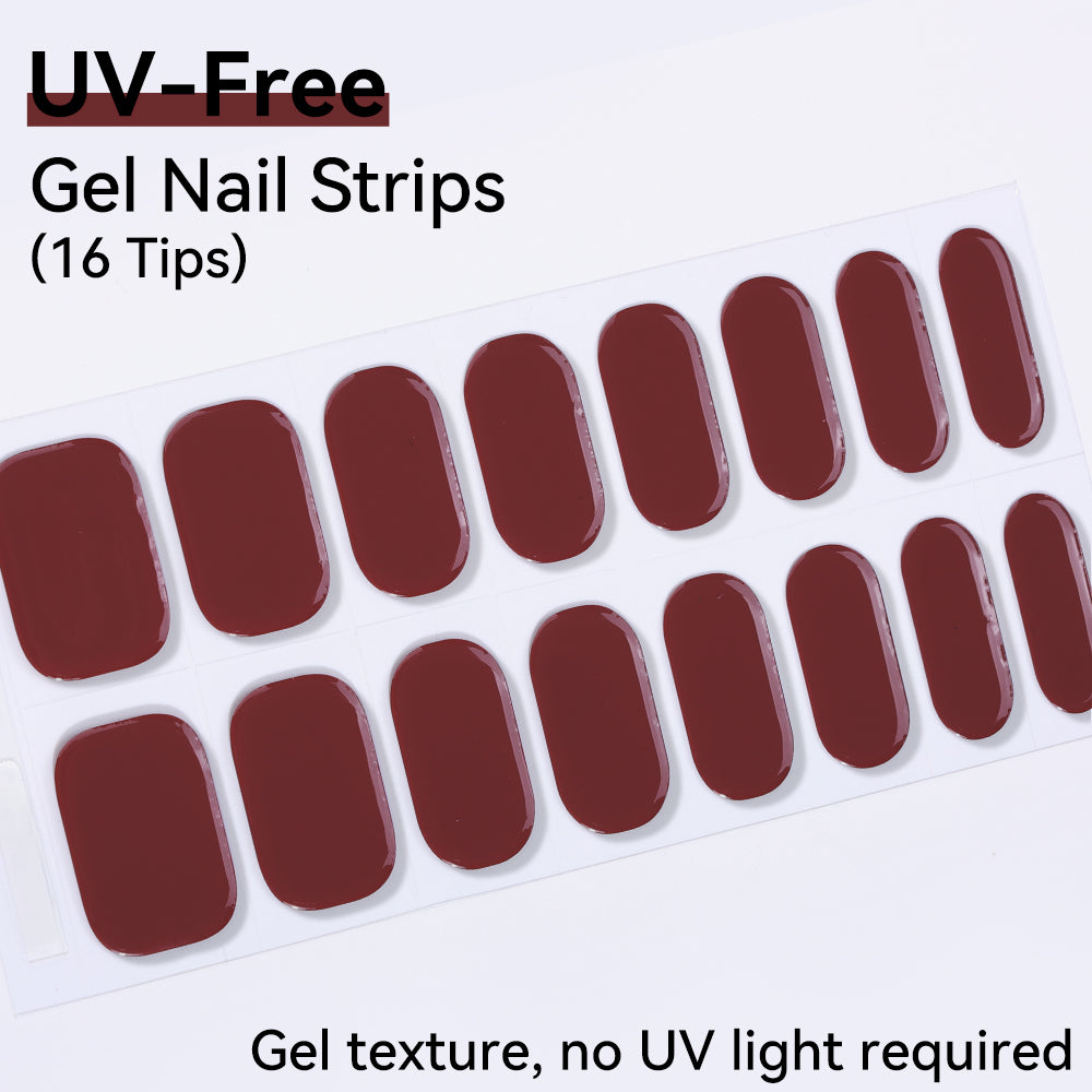 UV-Free Gel Nail Strips - Real Gel Texture (Classic Edition 16 Tips)