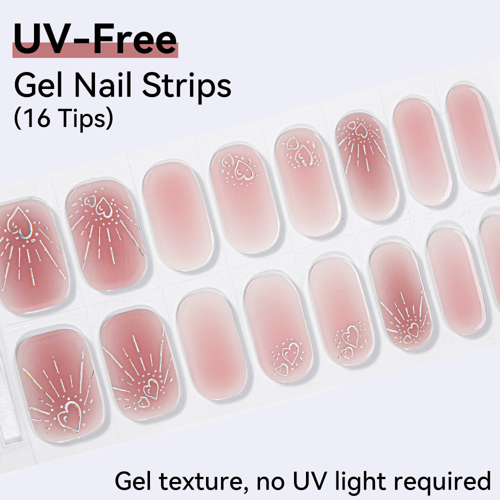UV-Free Gel Nail Strips - Real Gel Texture (Classic Edition 16 Tips)
