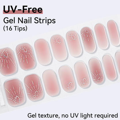 UV-Free Gel Nail Strips - Real Gel Texture (Classic Edition 16 Tips)