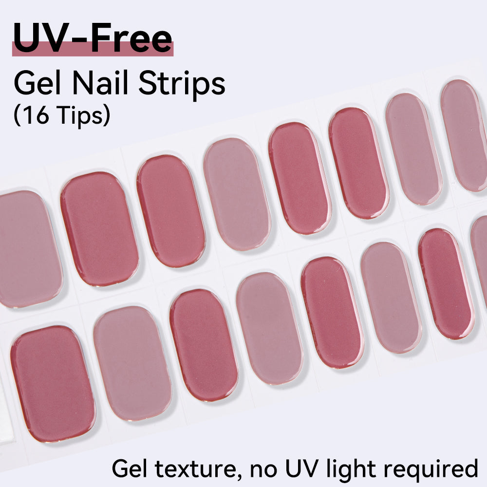 UV-Free Gel Nail Strips - Real Gel Texture (Classic Edition 16 Tips)