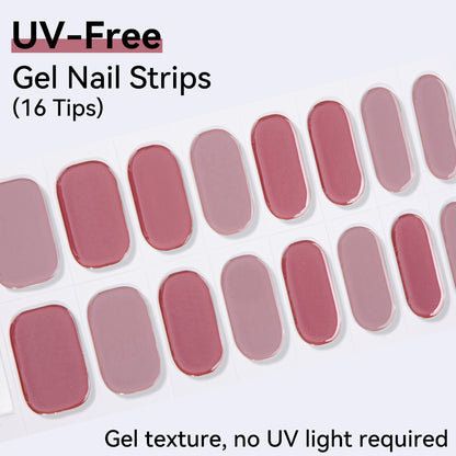 UV-Free Gel Nail Strips - Real Gel Texture (Classic Edition 16 Tips)