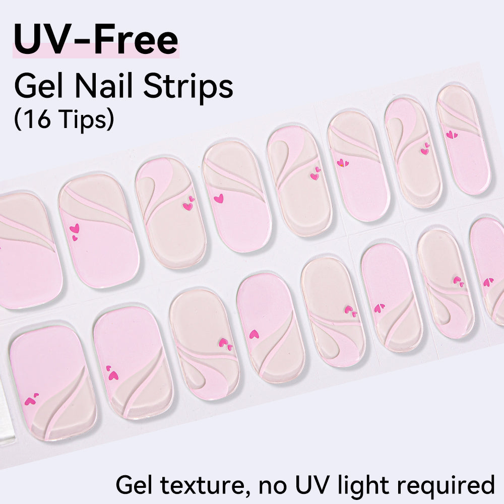 UV-Free Gel Nail Strips - Real Gel Texture (Classic Edition 16 Tips)