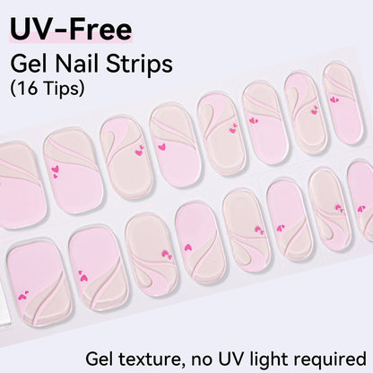 UV-Free Gel Nail Strips - Real Gel Texture (Classic Edition 16 Tips)