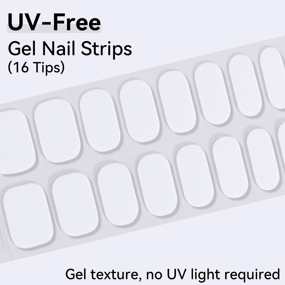 UV-Free Gel Nail Strips - Real Gel Texture (Classic Edition 16 Tips)