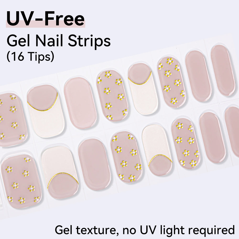 UV-Free Gel Nail Strips - Real Gel Texture (Classic Edition 16 Tips)