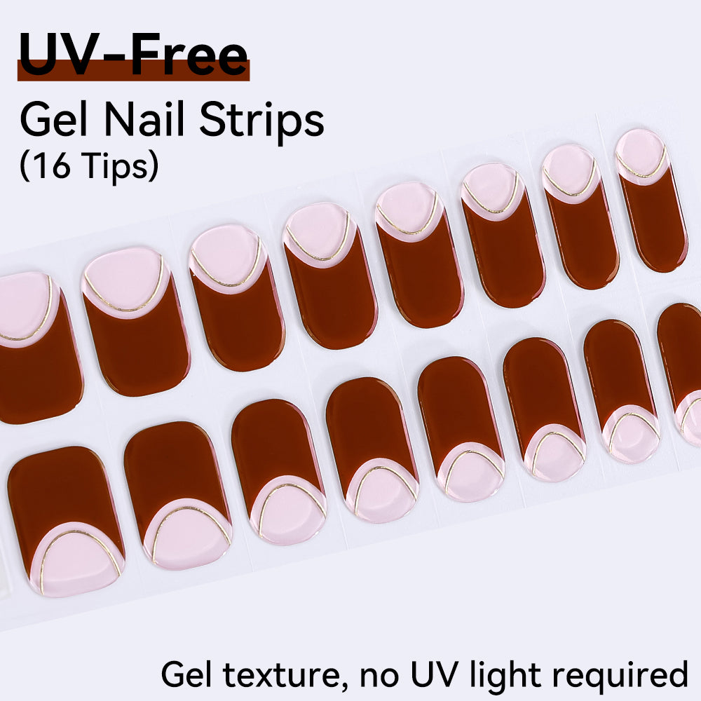 UV-Free Gel Nail Strips - Real Gel Texture (Classic Edition 16 Tips)