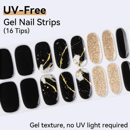 UV-Free Gel Nail Strips - Real Gel Texture (Classic Edition 16 Tips)