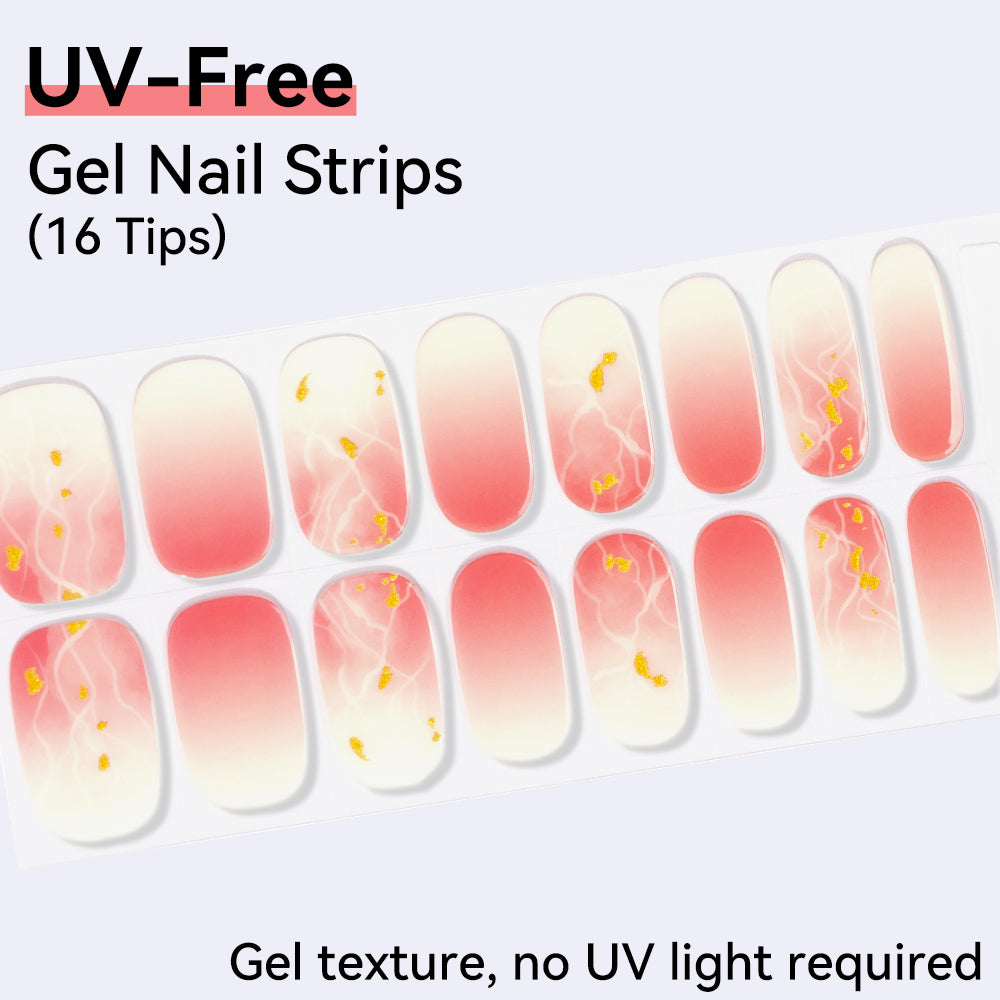 UV-Free Gel Nail Strips - Real Gel Texture (Classic Edition 16 Tips)