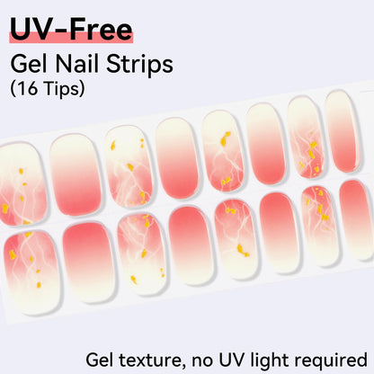 UV-Free Gel Nail Strips - Real Gel Texture (Classic Edition 16 Tips)