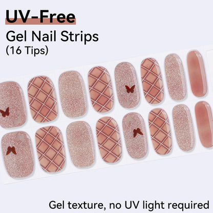 UV-Free Gel Nail Strips - Real Gel Texture (Classic Edition 16 Tips)