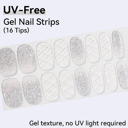 UV-Free Gel Nail Strips - Real Gel Texture (Classic Edition 16 Tips)