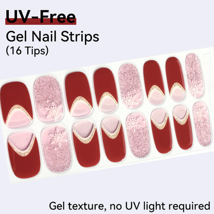 UV-Free Gel Nail Strips - Real Gel Texture (Classic Edition 16 Tips)