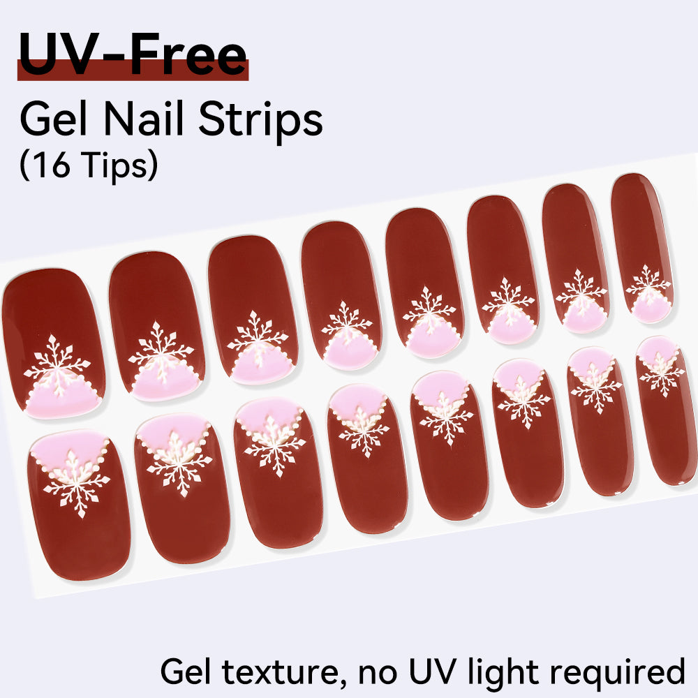 UV-Free Gel Nail Strips - Real Gel Texture (Classic Edition 16 Tips)