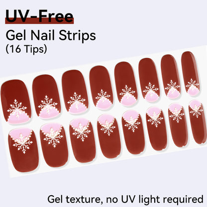 UV-Free Gel Nail Strips - Real Gel Texture (Classic Edition 16 Tips)