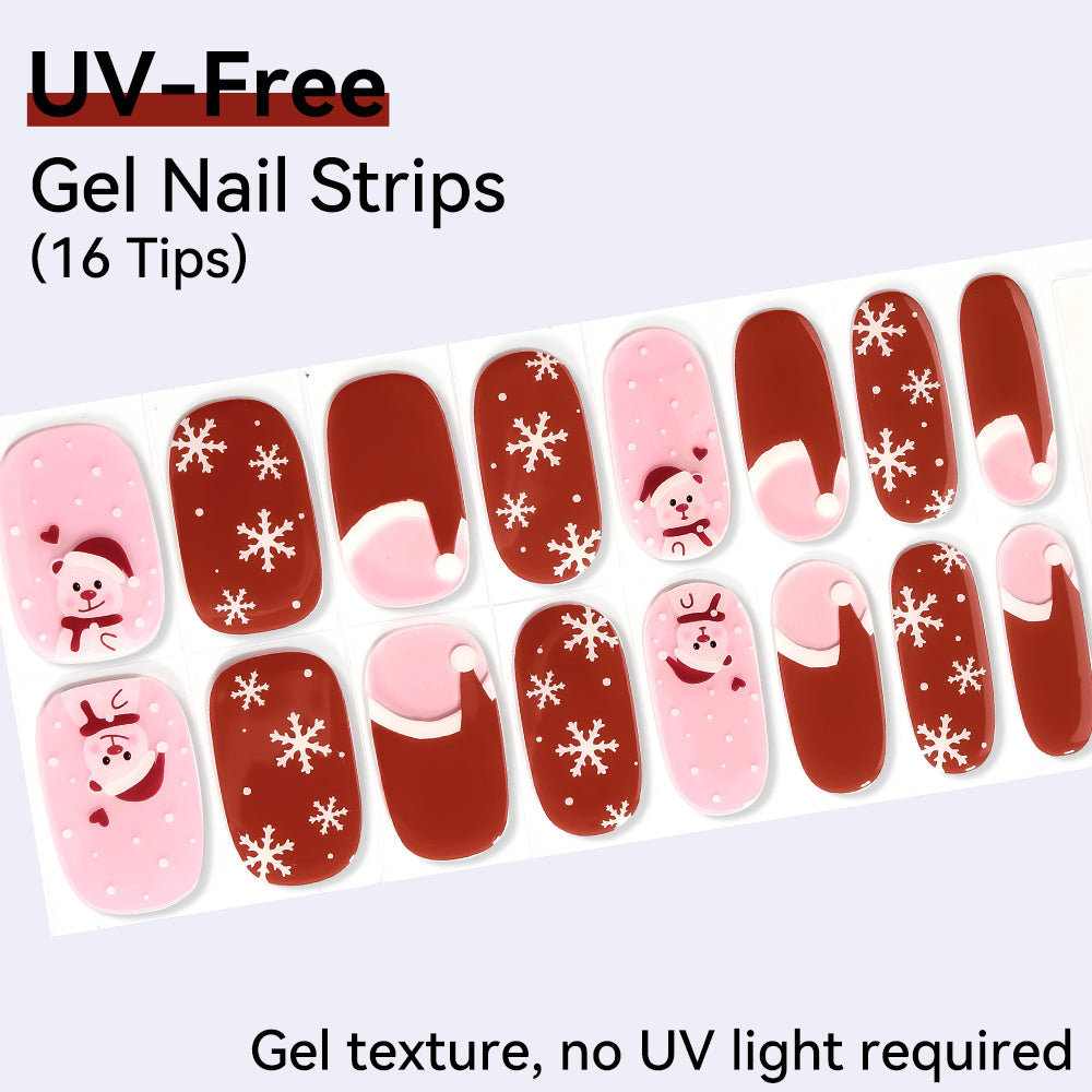 UV-Free Gel Nail Strips - Real Gel Texture (Classic Edition 16 Tips)