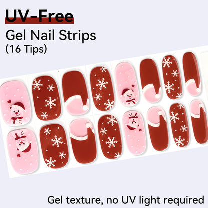 UV-Free Gel Nail Strips - Real Gel Texture (Classic Edition 16 Tips)