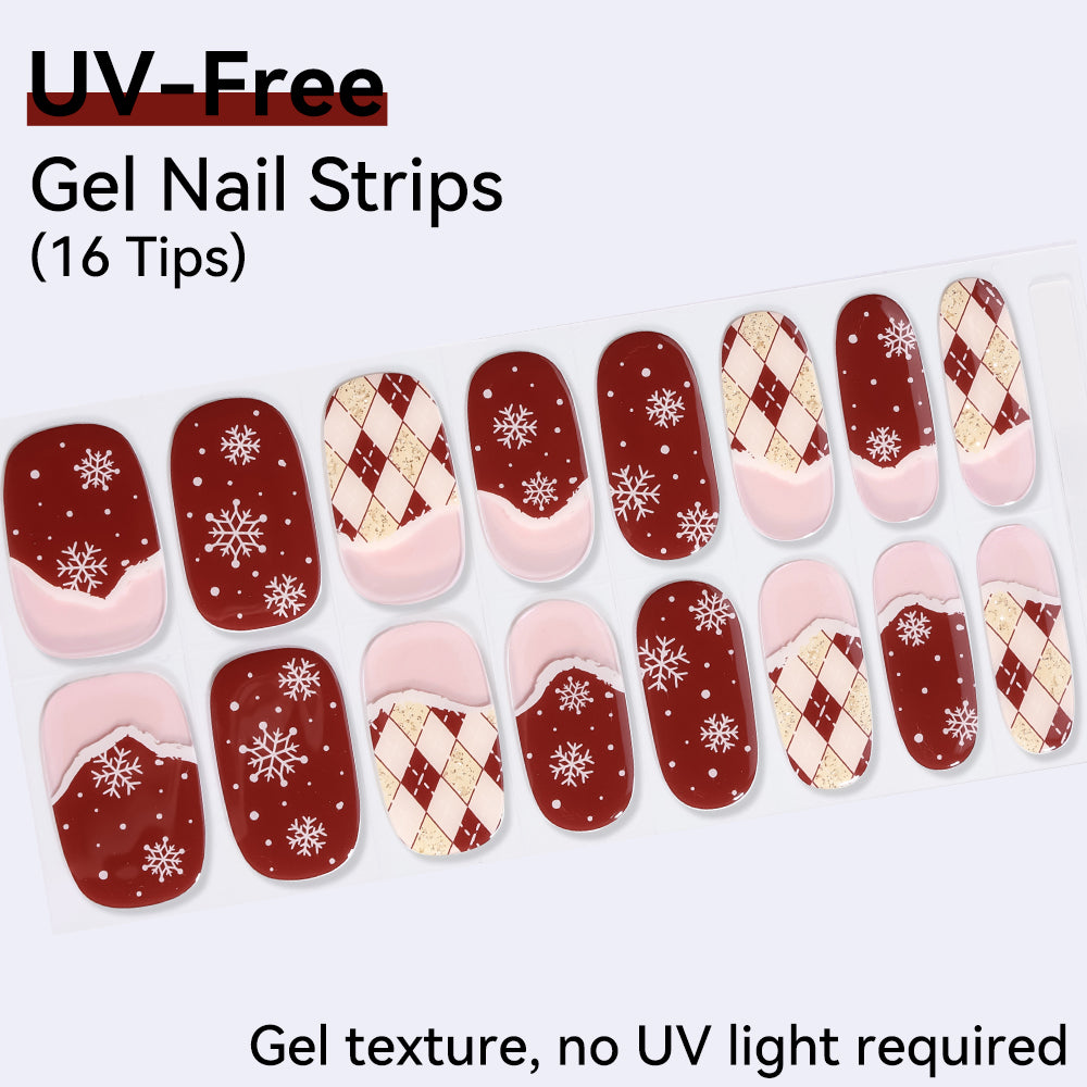 UV-Free Gel Nail Strips - Real Gel Texture (Classic Edition 16 Tips)