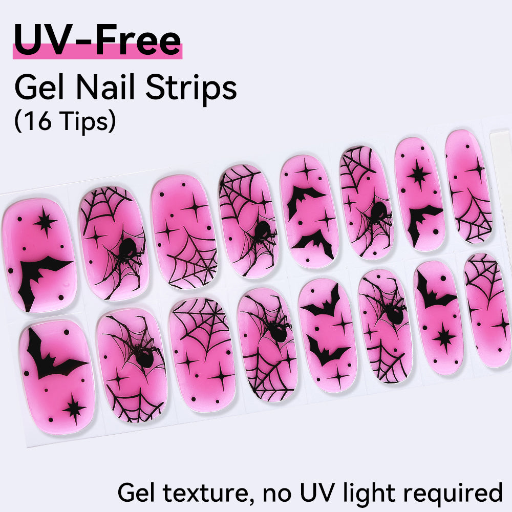 UV-Free Gel Nail Strips - Real Gel Texture (Classic Edition 16 Tips)
