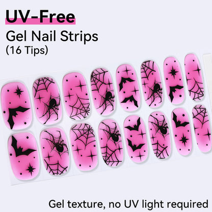 UV-Free Gel Nail Strips - Real Gel Texture (Classic Edition 16 Tips)