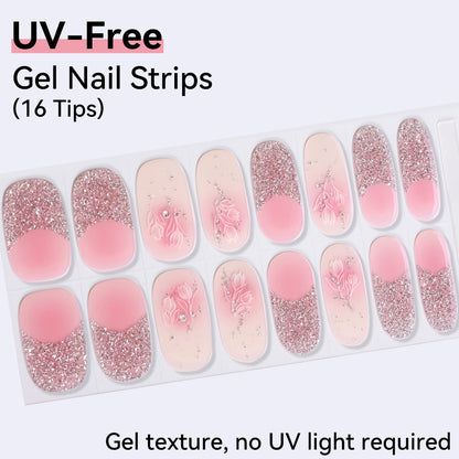 UV-Free Gel Nail Strips - Real Gel Texture (Classic Edition 16 Tips)