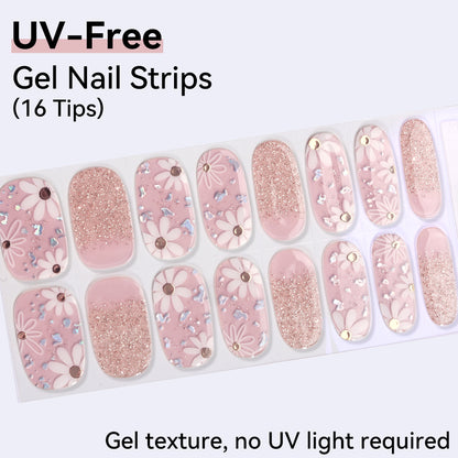 UV-Free Gel Nail Strips - Real Gel Texture (Classic Edition 16 Tips)