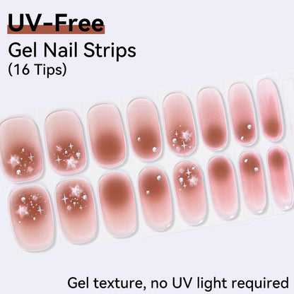 UV-Free Gel Nail Strips - Real Gel Texture (Classic Edition 16 Tips)