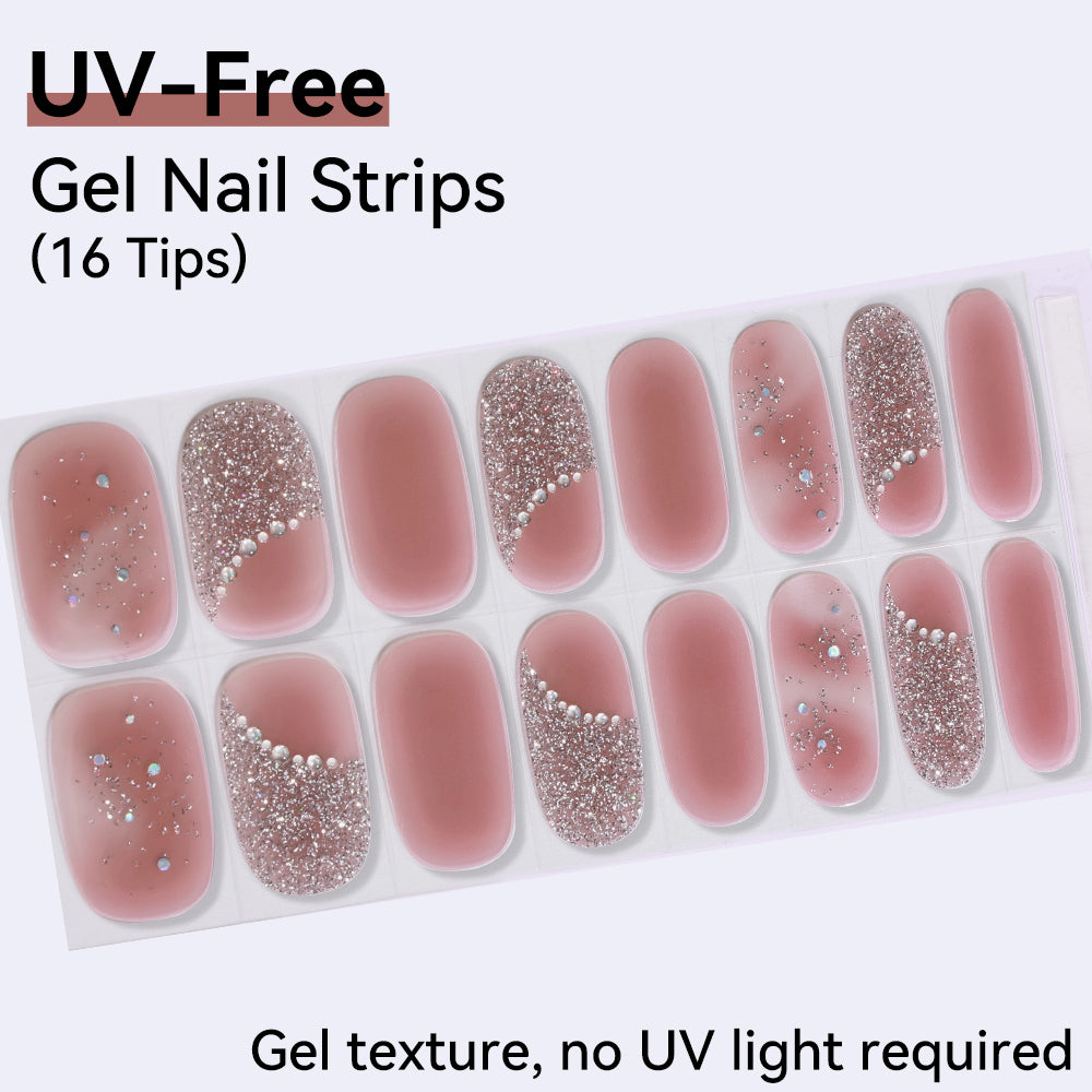 UV-Free Gel Nail Strips - Real Gel Texture (Classic Edition 16 Tips)