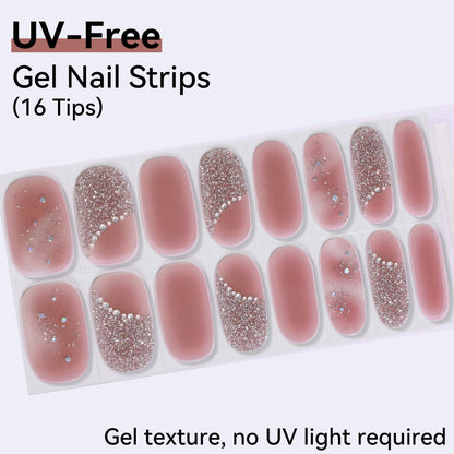 UV-Free Gel Nail Strips - Real Gel Texture (Classic Edition 16 Tips)