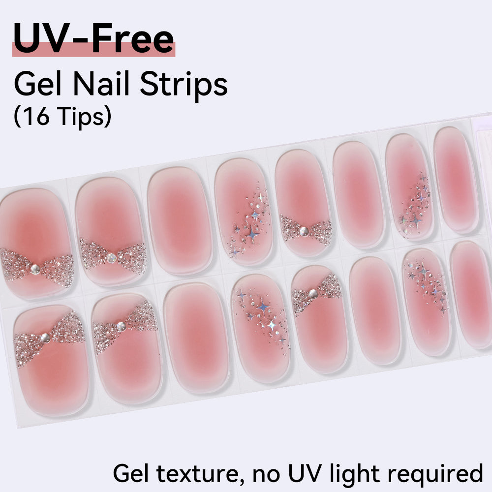 UV-Free Gel Nail Strips - Real Gel Texture (Classic Edition 16 Tips)