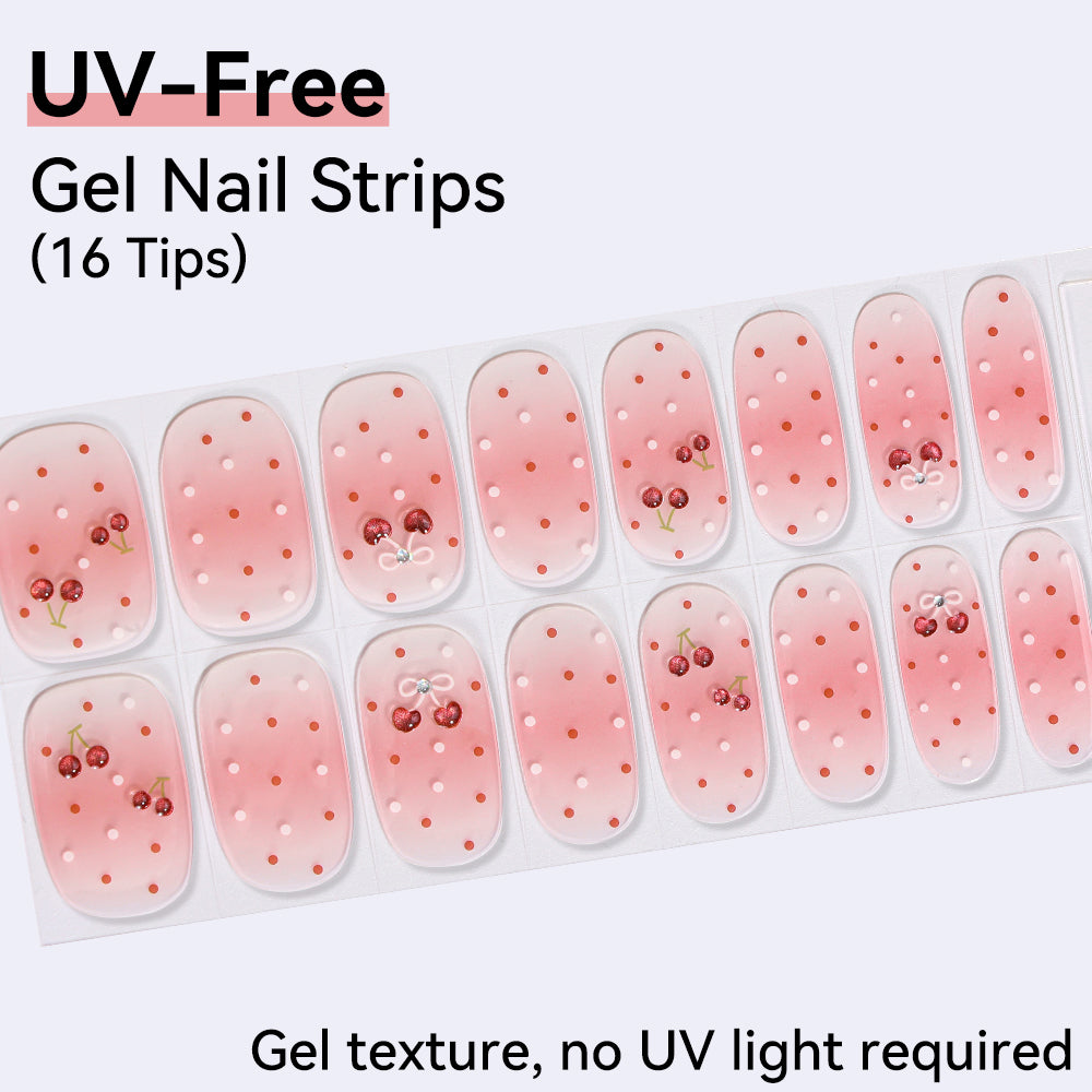 UV-Free Gel Nail Strips - Real Gel Texture (Classic Edition 16 Tips)