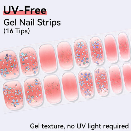UV-Free Gel Nail Strips - Real Gel Texture (Classic Edition 16 Tips)