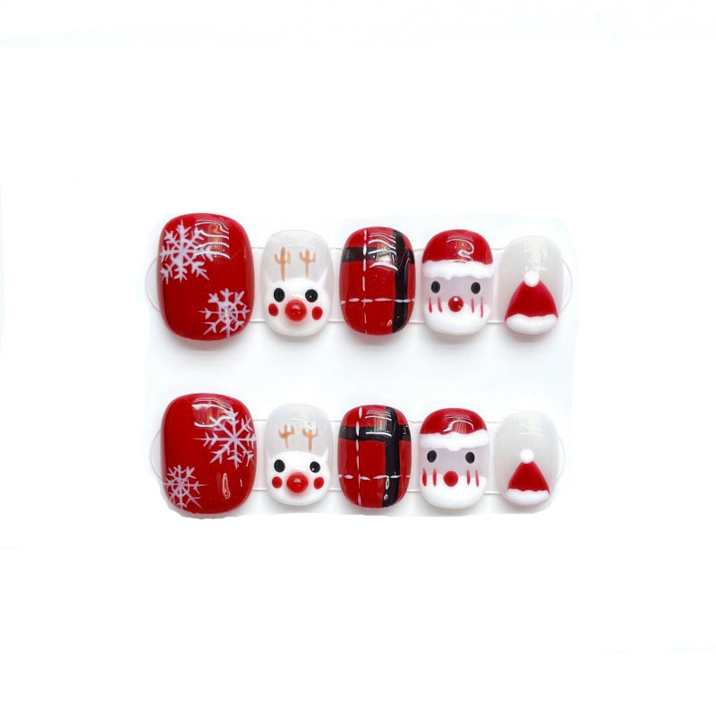 "Christmas Wonderland" | Handcrafted Festive Press-On Nails - Reindeer, Santa, Snowman & 3D Festive Designs