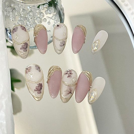 Matte & Liquid Metal Almond Press-on Nails | Modern Minimalist Chrome Art | Reusable Salon-Quality Kit